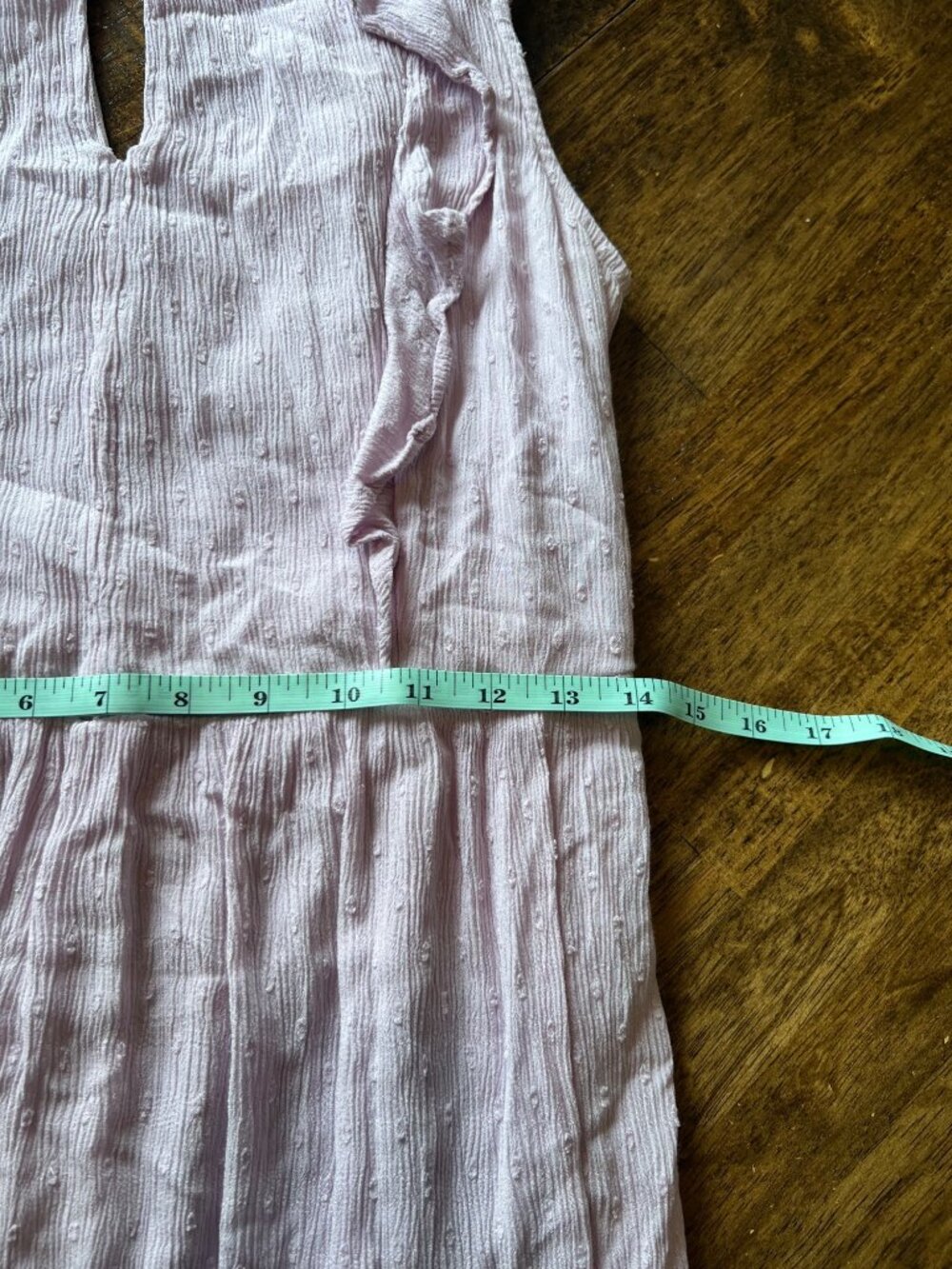 Old Navy Lavender Sleeveless Sundress Midi Dress Ruffle Lined Lilac Keyhole Med - Picture 9 of 11